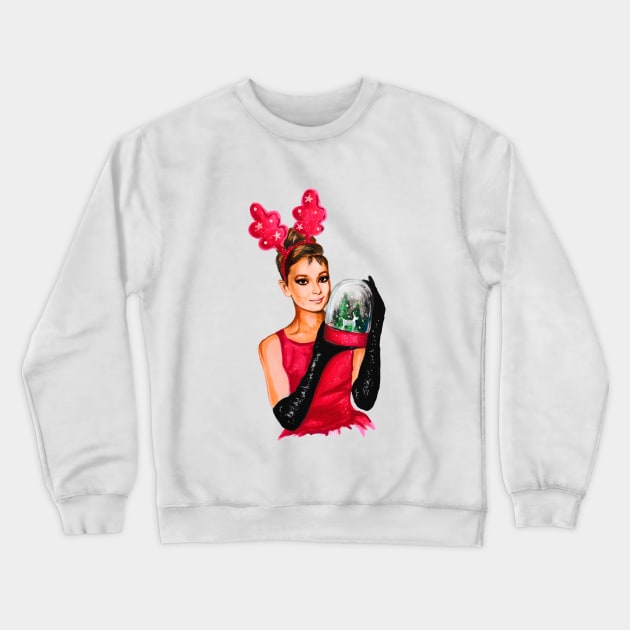 Audrey Hepburn Crewneck Sweatshirt by Svetlana Pelin